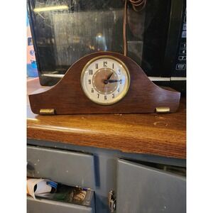 Vintage Rare‎ Seth Thomas Mahogany Mantle Clock Electric Original Cord Movement